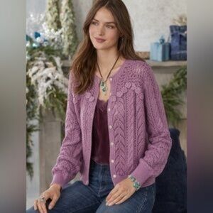 SUNDANCE Caravane Lavender LILAC Knit Sweater